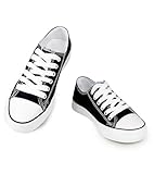 Canvas Shoes for Women Casual Low Top Sneakers, Womens Fashion Classic Lace Up Walking Shoes for Everyday Wear Black