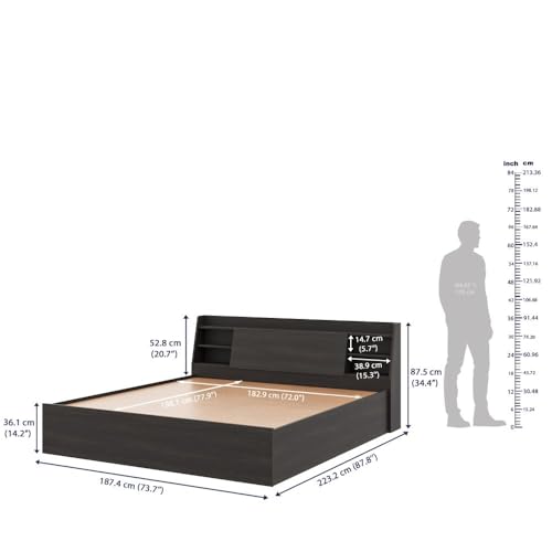 Image of Wakefit Bed | 1 Yr Warranty | King Size Bed, Comes with Storage Box, Noise Free, Density: 680-750 kg /m, Termite & Borer Resistant, Fits Mattresses Up to 8 Inches(Leo 78 x 72 - Wyoming Maple)