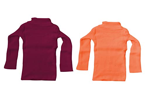 Image of IndiWeaves Boys' T-Shirt (Pack of 2) (10110-0408-IW-G-P2-26 Maroon & Orange 6-7 Years)