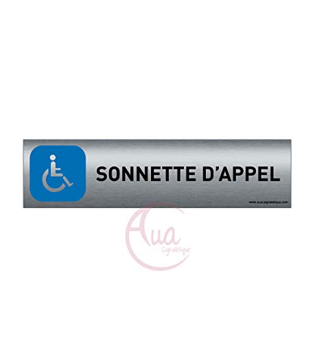 Plaque de porte aluminium brossé imprimé -Dimensions 200 x 50 mm - Double face adhésif au dos - Impression UV directement sur l'aluminium (Pas de contre collage)...