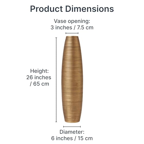 Image of Leewadee Large Floor Vase 26 inches Mango Wood for Pampas Grass, Dried Flowers