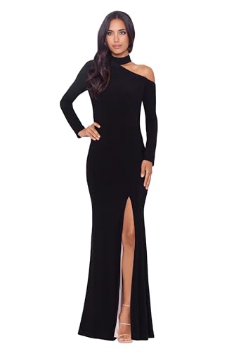 Xscape Women's Long Sleeve One Shoulder Cutout Dress