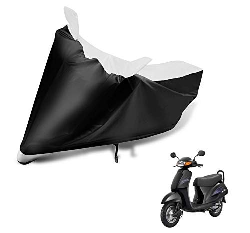 Image of Auto Hub Scooty Cover Compatible with Activa with Mirror Pocket, Dustproof, Heat Resistant, Triple Stitched, Activa Scooty Cover- Black, White