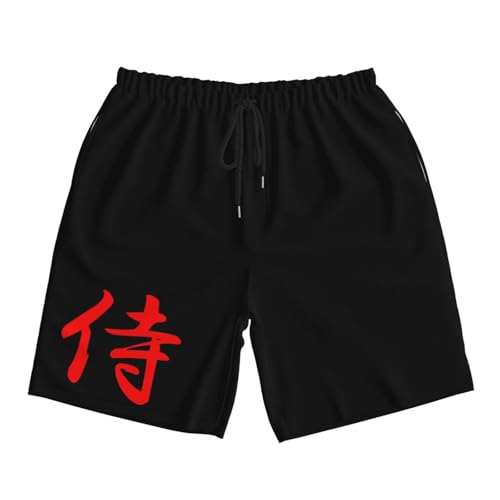 Japanese Kanji Samurai Bushido Men's Quick-Dry Board Shorts 7