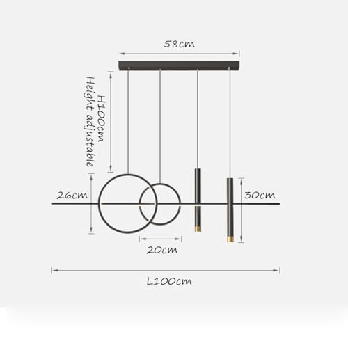 Lámpara colgante de mesa comedor LED regulable moderna con mando 6