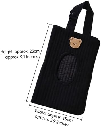 Baby Wipes Dispenser Cute Bear Embroidered Wipe Holder for Diaper Bag Car and Stroller Baby Wipes Pouch Organizer Black - 3