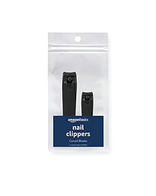 Amazon Basics Toenail and Fingernail Clipper Set, Nail Clippers, Grooming Tool, Black