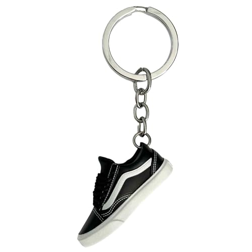AUTOZOCO Porte-clés Mini Sneaker de Style Urbain, Chaussure Basse Compatible avec Vans, Noir