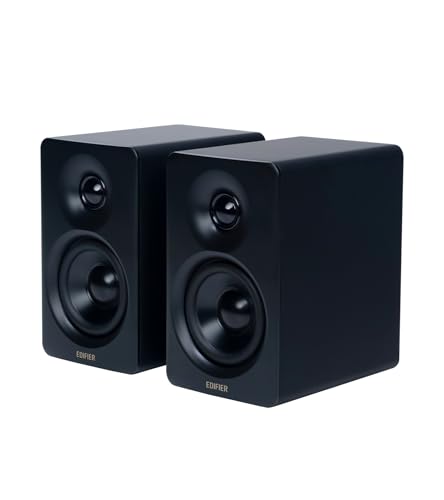 Edifier M60 compact speakers with aluminum stands