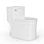 Simple Project Elongated One Piece Toilet For Small Bathroom Space, With Soft Closing Seat & Dual-flush System | 16.5'' Compact Modern White One Piece Toilet (Pre-installed)