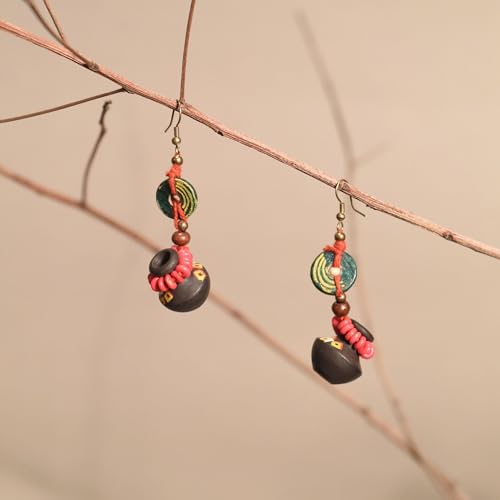 Image of Handcrafted Boho & Tribal Earrings for Women - Wooden, Brass & Terracotta Statement Designs in Drop, Hoop, Loop & Dangle Styles