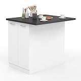 Photo Gallery idmarket - isola centrale da cucina ivo 120 cm bianco con piano di lavoro grigio antracite Photo Gallery idmarket - isola centrale da cucina ivo 120 cm bianco con piano di lavoro grigio antracite