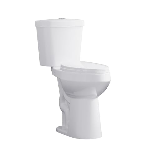 Comfort Height 19' Elongated Toilet Bowl Only – Single Side Handle, Upgraded Power Flush, Includes Internal Water-Saving Mechanism, No Seat – Designed for Bathroom Renovation or Back Pain Relief