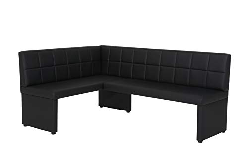 Apollo Eckbank Magda, langer Schenkel rechts, Bezug Kunstleder Schwarz mit...