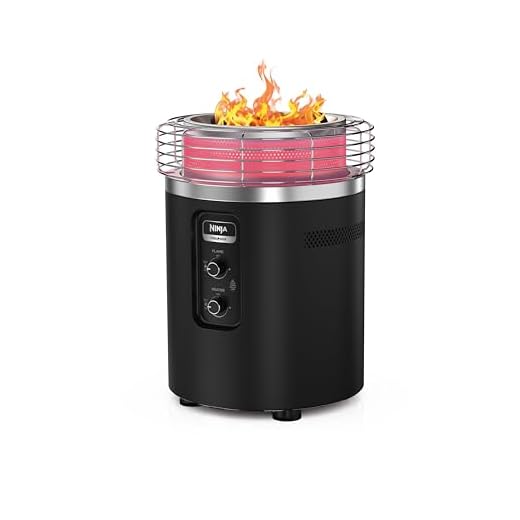Ninja Fireside360 Smokeless Outdoor Fire Pit & Patio Heater – 3 Modes (Flame, Heat, Both), 80,000 BTUs, Propane Powered, Weather-Resistant, Dial Control, OF101C (Canadian Version)