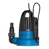 ALLEGRA Flachsaugpumpe FSP 7000 | 7000 l/h | 400W Leistung, Schmutzwasserpumpe, max. Förderhöhe 8m, 10m Anschlusskabel, max. Ansaughöhe 7m, Flachsaugerpumpe, Gartenpumpe