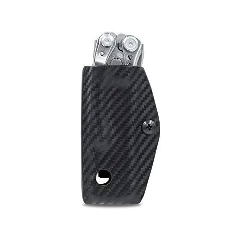 Clip & Carry Kydex Sheath Belt Clip Holster Holder Cover for LEATHERMAN SKELETOOL - Made in USA (Carbon Fiber Black) Cover