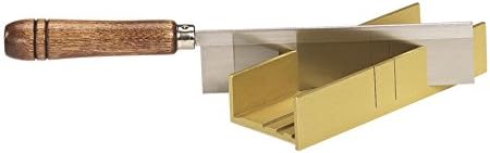 Olson Saw 35-241 Fine Kerf Saw 35-550 42 tpi with Aluminum Thin Slot Miter Box, Slot Size .014-Inch, Slot Angles 45, 60, 90, Cutting Depth 7/8-Inch