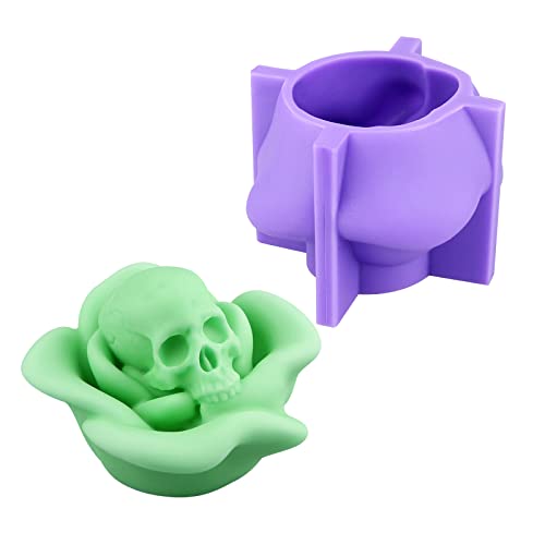 3D Rose Skull Silicone Mold For Resin, Diy Candle, Soap, Plaster #TOP7