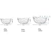 SHINING Lead-free Crystal Glass Salad Bowl Fruit Bowl Irregular Grain Dessert Dinner Food Mixing Bowl (6, Lucency with Gold Side)