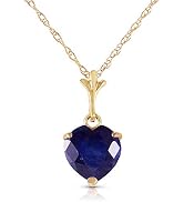 Galaxy Gold GG 14k Yellow, White, Rose Gold 1.55 Carat Heart-shaped Natural Sapphire Pendant Neck...