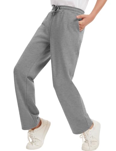 Flygo Boys Sweatpants Baggy Open Bottom Athletic Pants Active Fleece Jogger Sweatpants with Pockets2