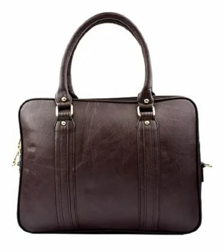 Bolsa Feminina Pasta Executiva para Notebook Reforçada Couro Ecológico para Trabalho, Reuniões e Dia a Dia (Café)