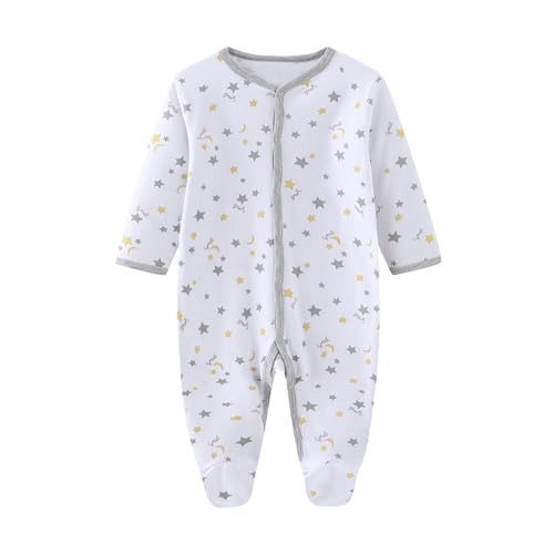 Image of Newborn Baby Boy Girl Organic Cotton Bodysuit Long Sleeve Jumpsuit 3-Pack Outfits Clothes,0-24Months
