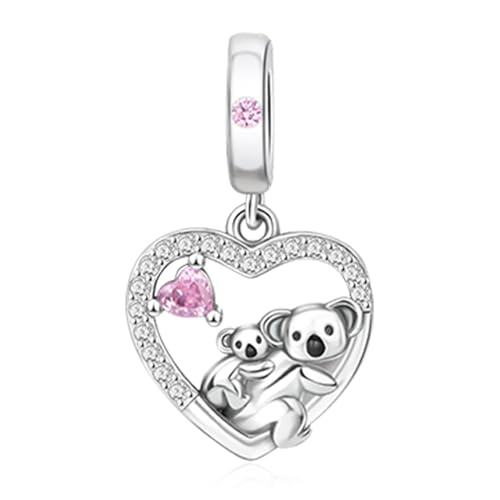 YUMINN Koala Charms Argent Sterling 925 Bracelets et Colliers Perles Pendentifs Bijoux pour Femmes