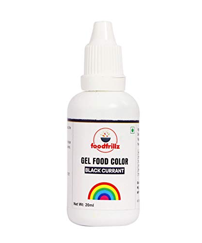 foodfrillz Black Currant (Purple)Food Gel Color 20 ml Finest Colour for CakeCookiesIce CreamsSweets