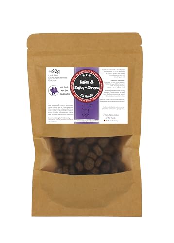 Relax Drops Hund – Natürliche Beruhigungs-Leckerlis mit Bachblüten & Kamille | Unterstützen Ruhe & Gelassenheit bei Stress, Nervosität & neuen Situationen | Hohe Akzeptanz | Made in Germany | 92 g