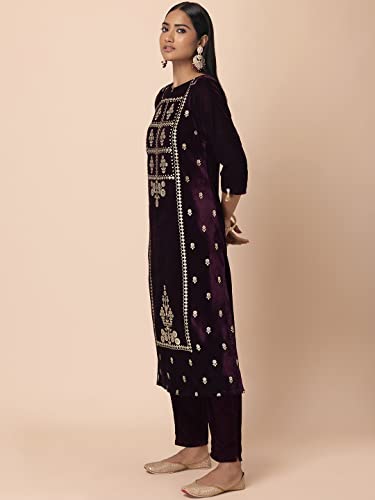 Image of Indya Women's Polyester Regular Fit Casual Kurta
