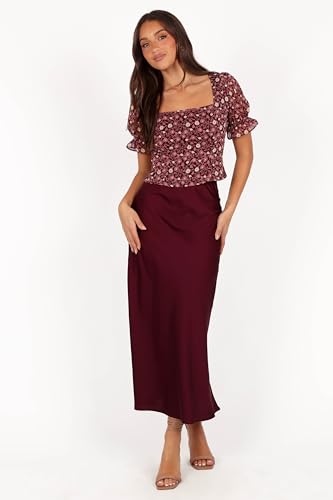 Image of Petal & Pup Women's Nellie Satin Midi Skirt