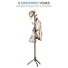 ZOBER Coat Rack Free Standing - Wooden Coat Tree W/ 6 Hooks - Coats, Purses, Hats - Adjustable Sizes, Easy Assembly - Vintage