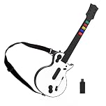 DOYO Guitar Hero Guitar, Wireless PC Guitar Hero Controller for PlayStation 3 PS3 with Dongle for Clone Hero, Rock Band Guitar Hero Games, White
