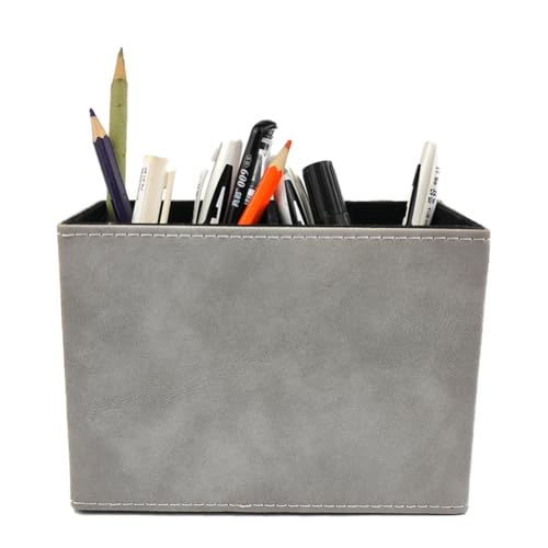 Pen Holder for Desk Pencil Organizer Cute Cup Holders Aesthetic (Smoke Gray, 5.91" x 4.33" x 2.76")