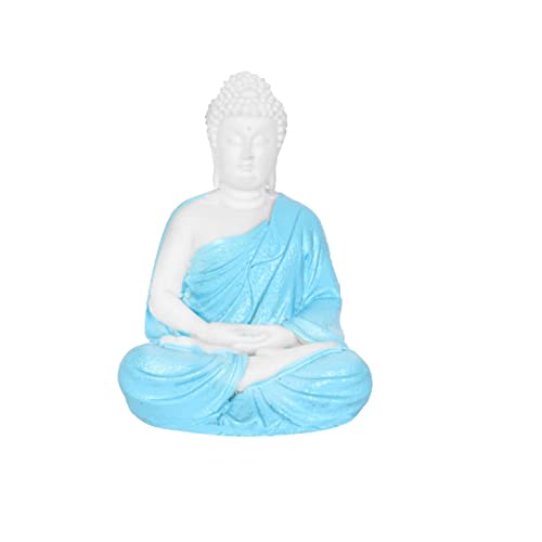 Image of Pot's & Plant's Handcrafted Polymarble Meditation /Dhyan Buddha Statue Lord Figurine /Idol (5.5-inch) (Blue)