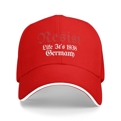 Resist Like It's 1938 Germany Hats Adjustable Fashion Dad Baseball Caps Snapback for Men Ideal Red