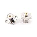 RAFGALDEX SO239 Female Jack UHF Connector 5 Pcs Brass Nickel Plated Coaxial Cable Adapter 4 Hole Panel Mount Socket with PTFE Insulator for Ham Radio Mobile Radio and Audio Video Systems