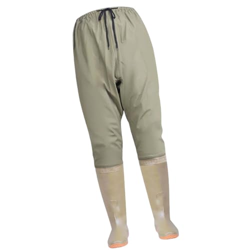 Perfeclan Botas de pesca a la cintura para mujer, pantalones para vadear, medias para pies, botas de pesca antideslizantes impermeables con botas, botas para, 39