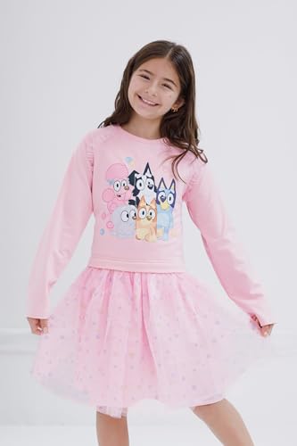 Bluey Girls French Terry Mesh Tutu Dress Toddler to Big Kid Sizes (2T - 10-12)2