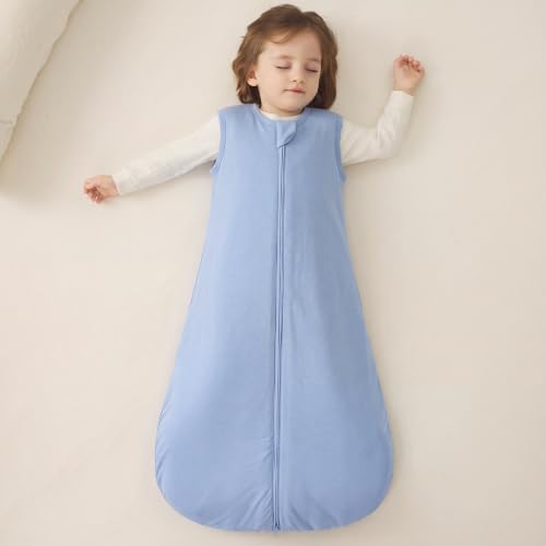 Image of Duomiaomiao 2 Pack Buttery Soft Wearable Blanket Rayon Made from Bamboo Baby Sleep Sack 0-6 Months 1.0 TOG, Premium Baby Sleeping Bag 2-Way Zipper for Babies