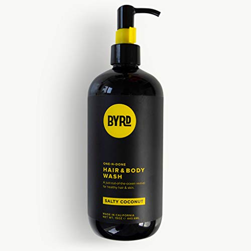 BYRD 3-in-1 Hair & Body Wash - Shampoo, Conditioner & Body Cleanser - Sea Kelp, Green Tea & Aloe Vera - Salty Coconut Scent | Sulfate-free, Paraben-free, Phthalate-free, Cruelty-free, Vegan - 16 Fl Oz
