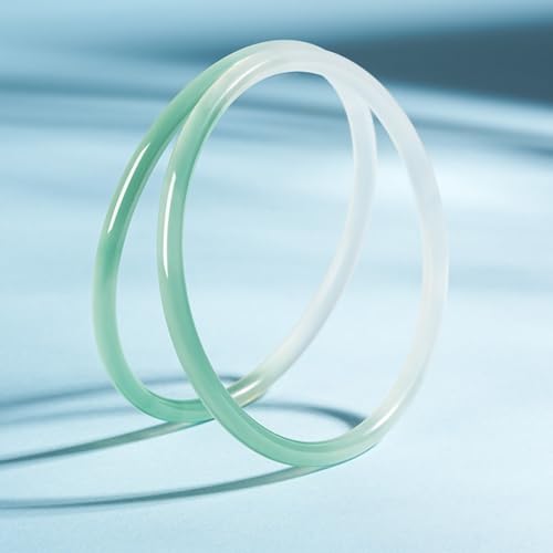 Jadeite Bangle Bracelet for Women, Natural Chalcedony Dainty Bead Design, Gift for Mom Mother's Day2