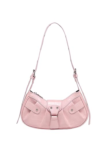 Image of Verdusa Women's Pleated Shoulder Bag PU Leather Clutch Handbag