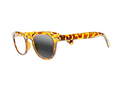 Men Women Transition Photochromic Bifocal Reading Glasses Black Tortoise Oval Frame Sunglasses