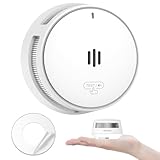 Smoke Alarm, 10 Years Battery, Smoke Alarms for Home, Fire Alarm with Mute Remotely Function,Big Test/Silence Button Smoke Alarms, Conforms EN14604, UKCA (1 Smoke)