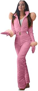 YiYLunneo Women One-Piece Snowsuit Ski Jumpsuit Warm Thick Snowboard Skisuit Outdoor Sports Zipper Ski