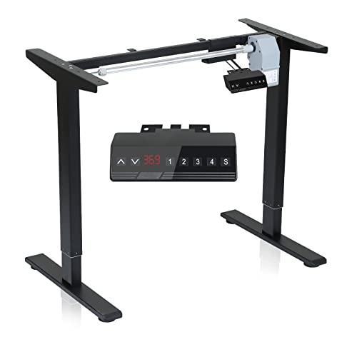 Ikodm Bureau réglable en hauteur électrique avec système de contrôle mémoire et anti-collision, charge maximale de 80 kg, noir Cover