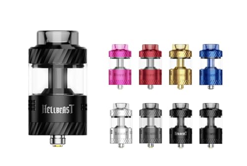 Hellbeast RTA リビルダブルタンクアトマイザー 25mm径 4.5ml大容量 10段階ハニカムエアフロー 電子タバコ VAPE (Matte Black)